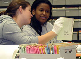 Students doing research